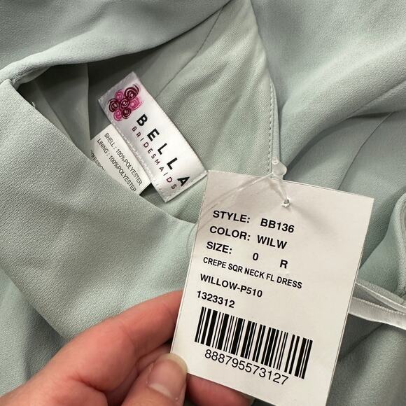 Bella Bridesmaids BB136 Square Neck Maxi Dress Alternate Rachel Green Friends 0 - Picture 11 of 12